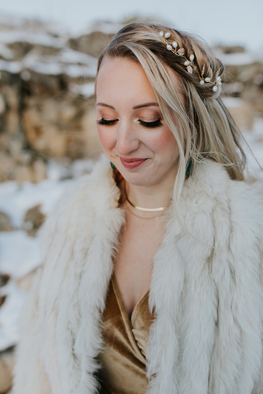 Winter elopement. winter bride, winter photoshoot, Kamloops makeup artist, okanagan wedding