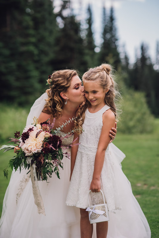 Outdoor wedding at Sun Peaks Resort. Makeup by Sarah Fisher Beauty.