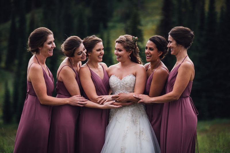 Outdoor wedding at Sun Peaks Resort. Makeup by Sarah Fisher Beauty.