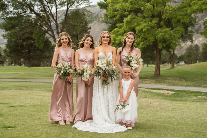 Bride and Bridesmaids. Kamloops wedding. Kamloops Makeup artist